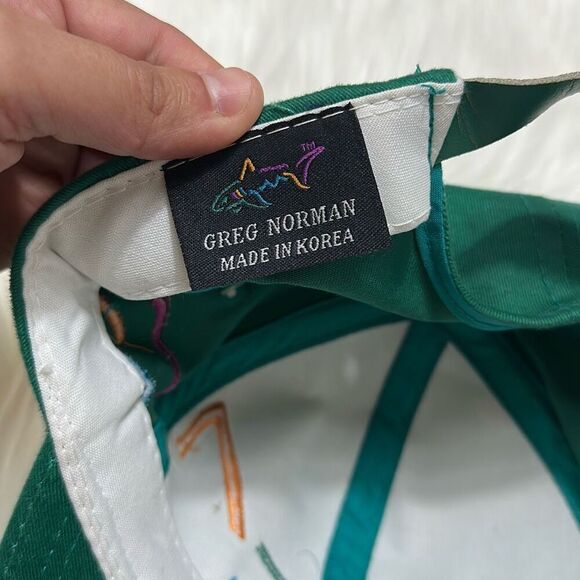 Vintage Greg Norman "The Shark" Adjustable Green Hat Cap NWT - Picture 9 of 11